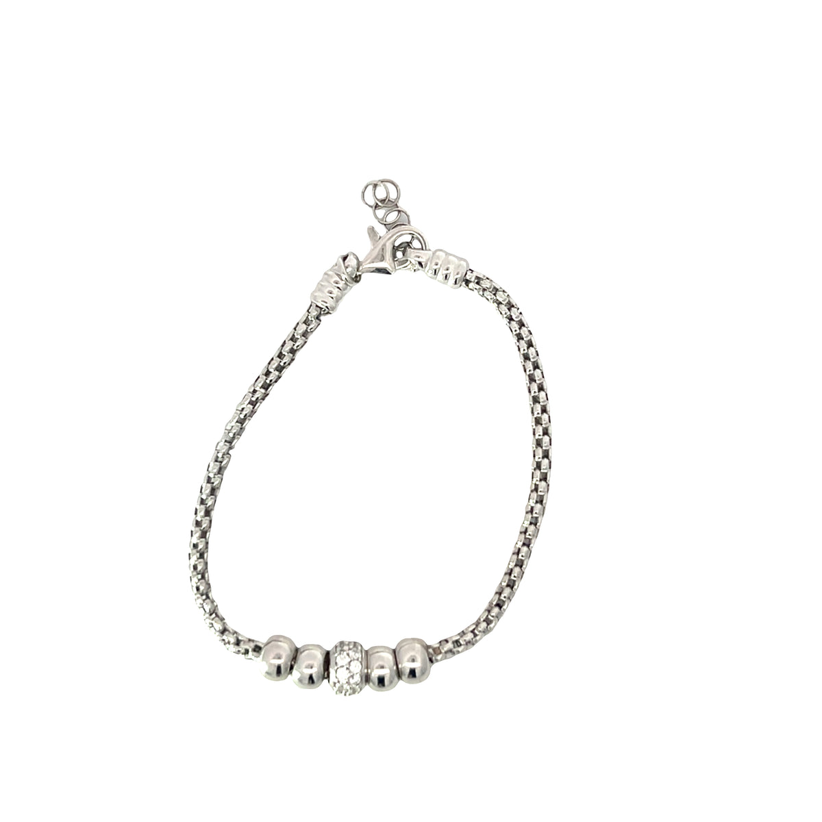 Five  bead and cz italian bracelet