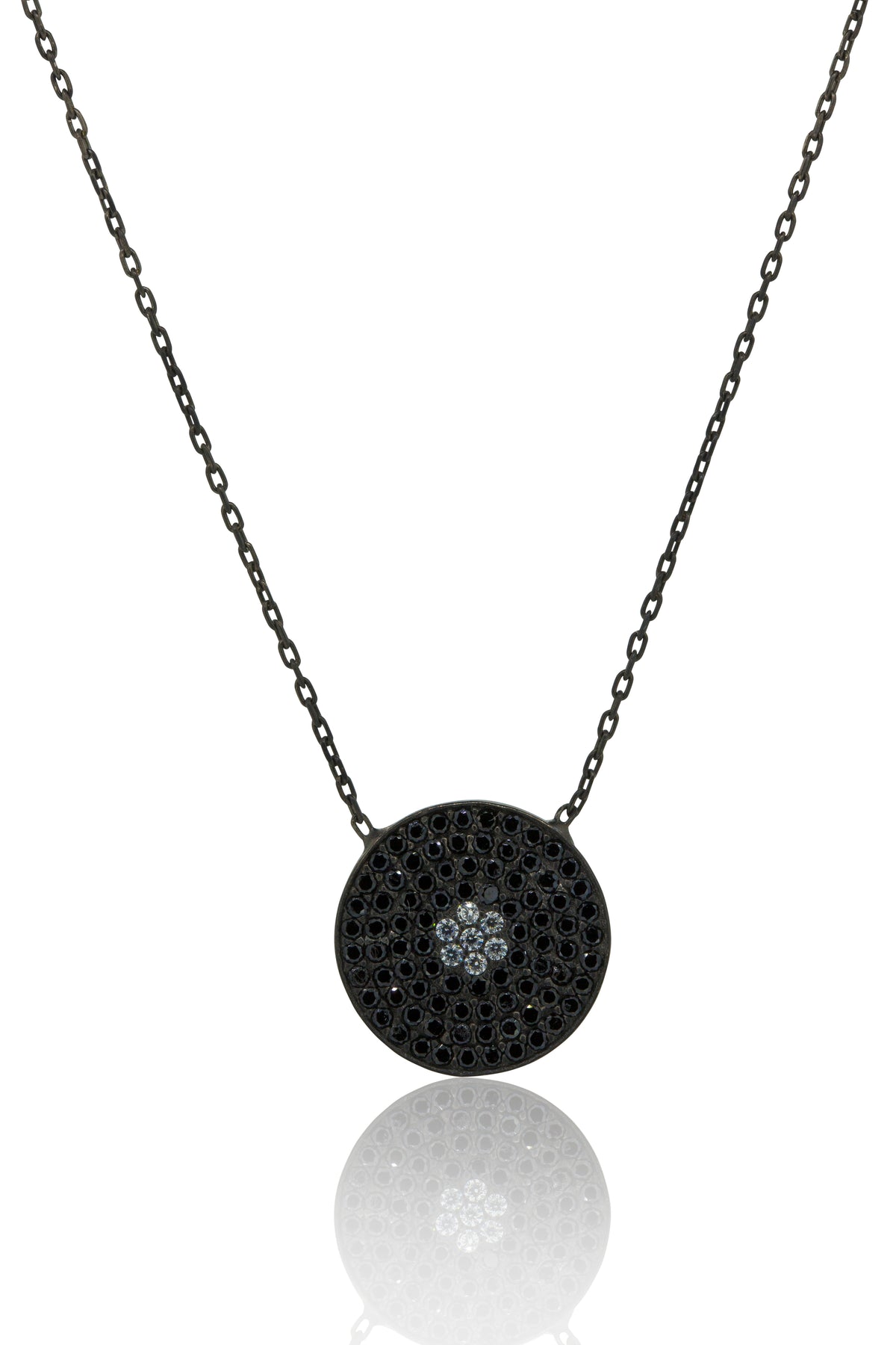 Eye protection large Black Rhodium necklace
