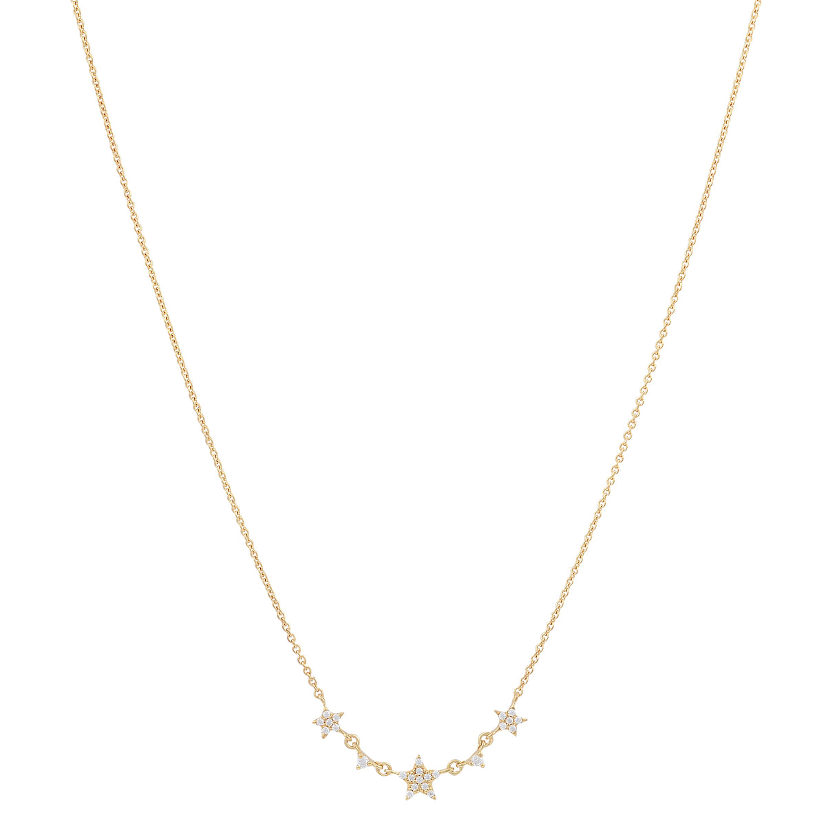 Dainty star cluster adjustable necklace sterling silver 925 Celestial Radiance