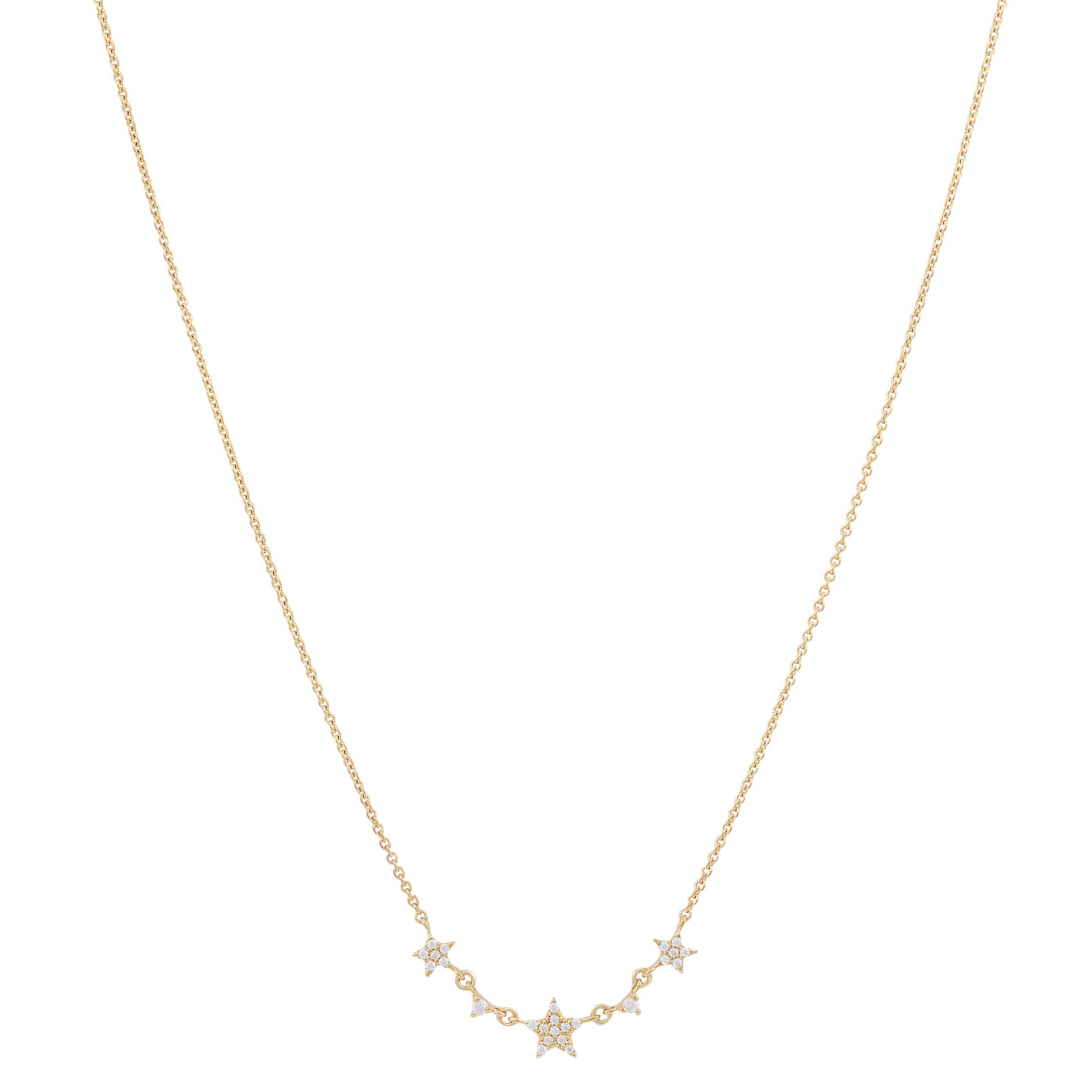 Dainty star cluster adjustable necklace sterling silver 925 Celestial Radiance