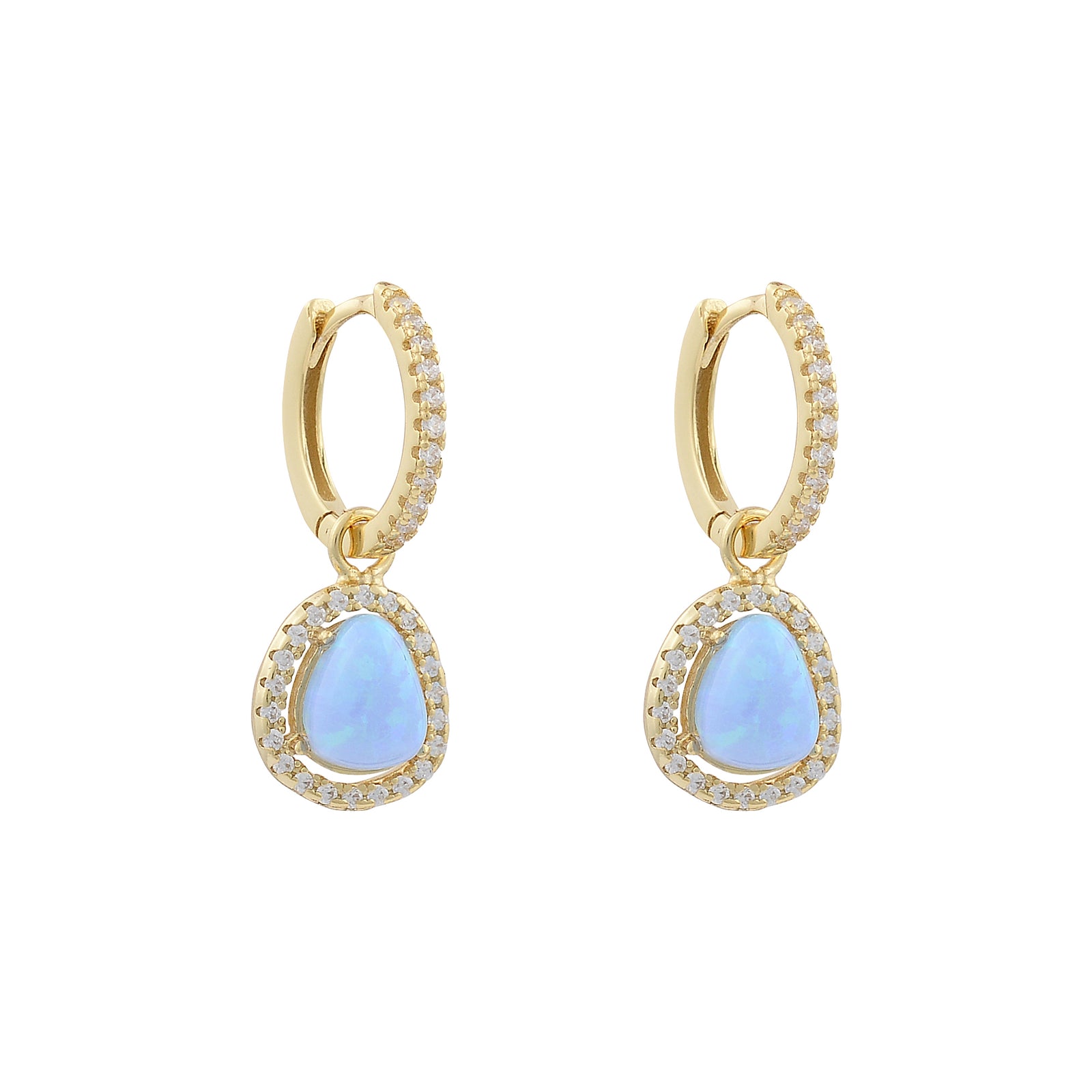 Everything that glitters Opalite drop huggy earing