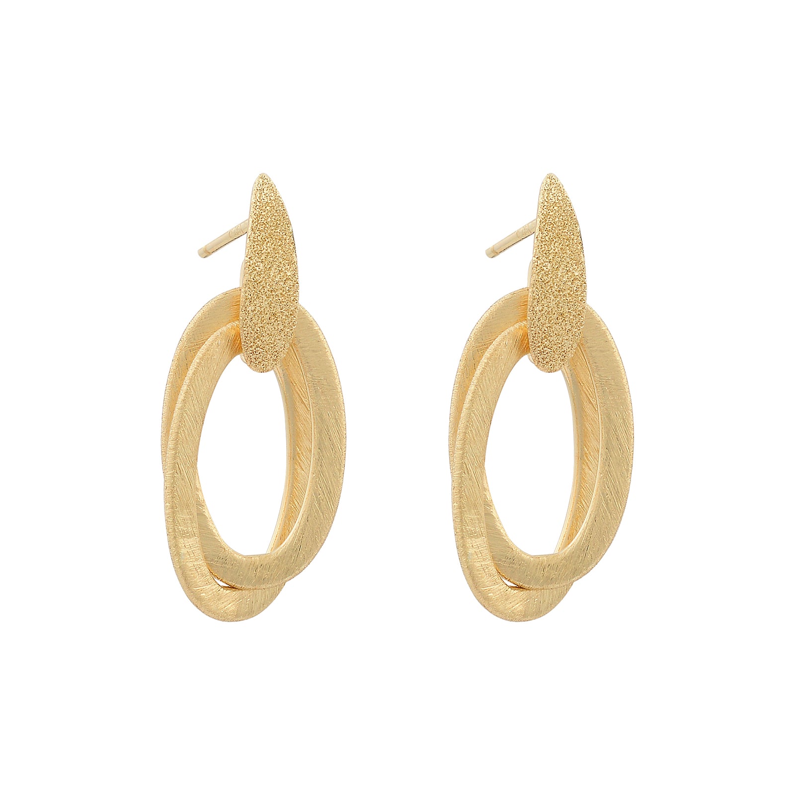 karma shape oval glitter earing