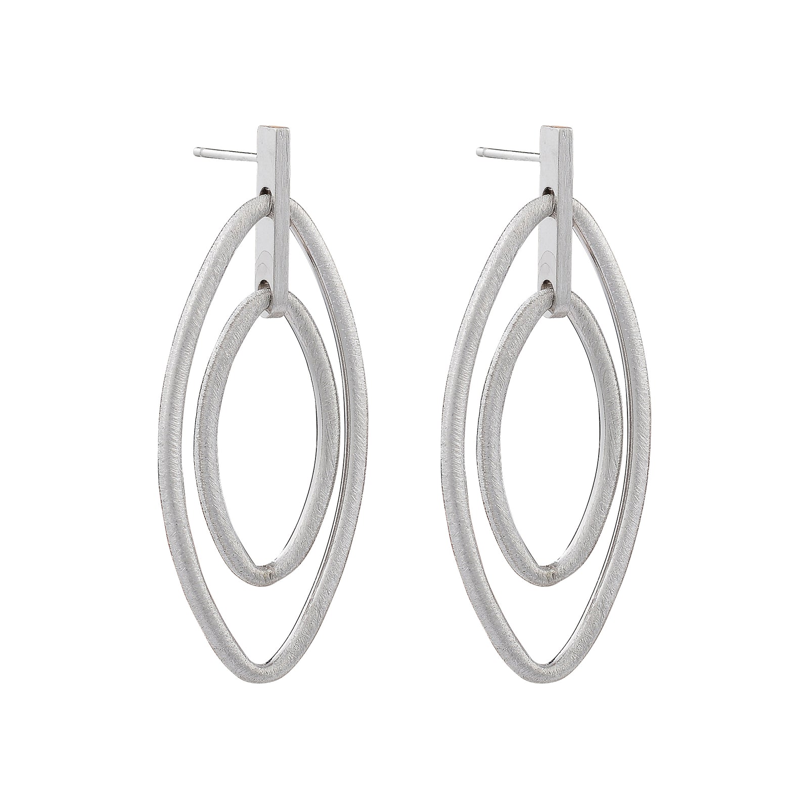 Glitter large karma oval eye shape earings