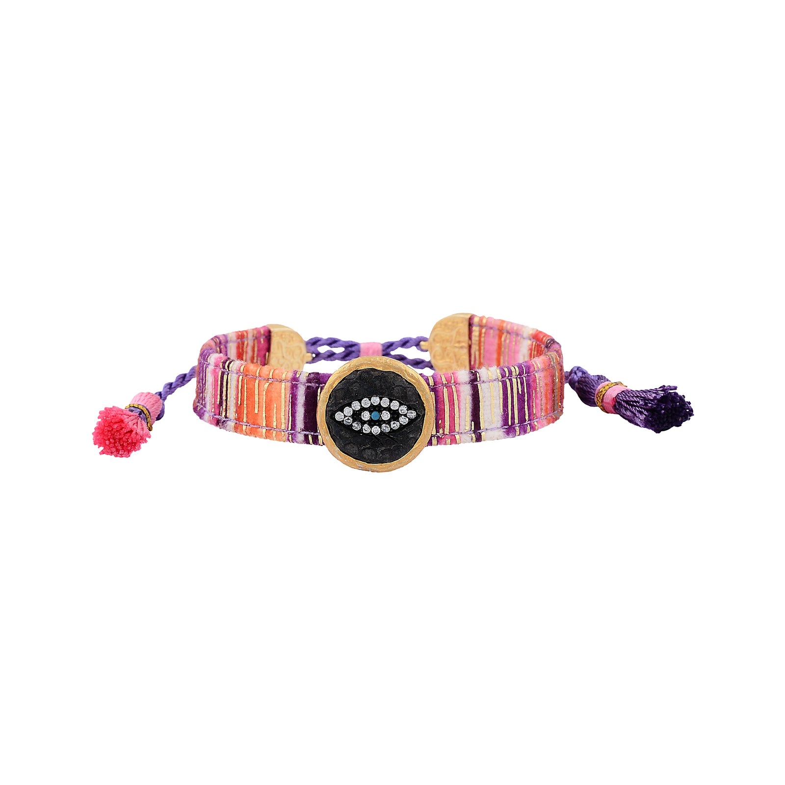 Evil eye   protection multi coloured cord bracelet