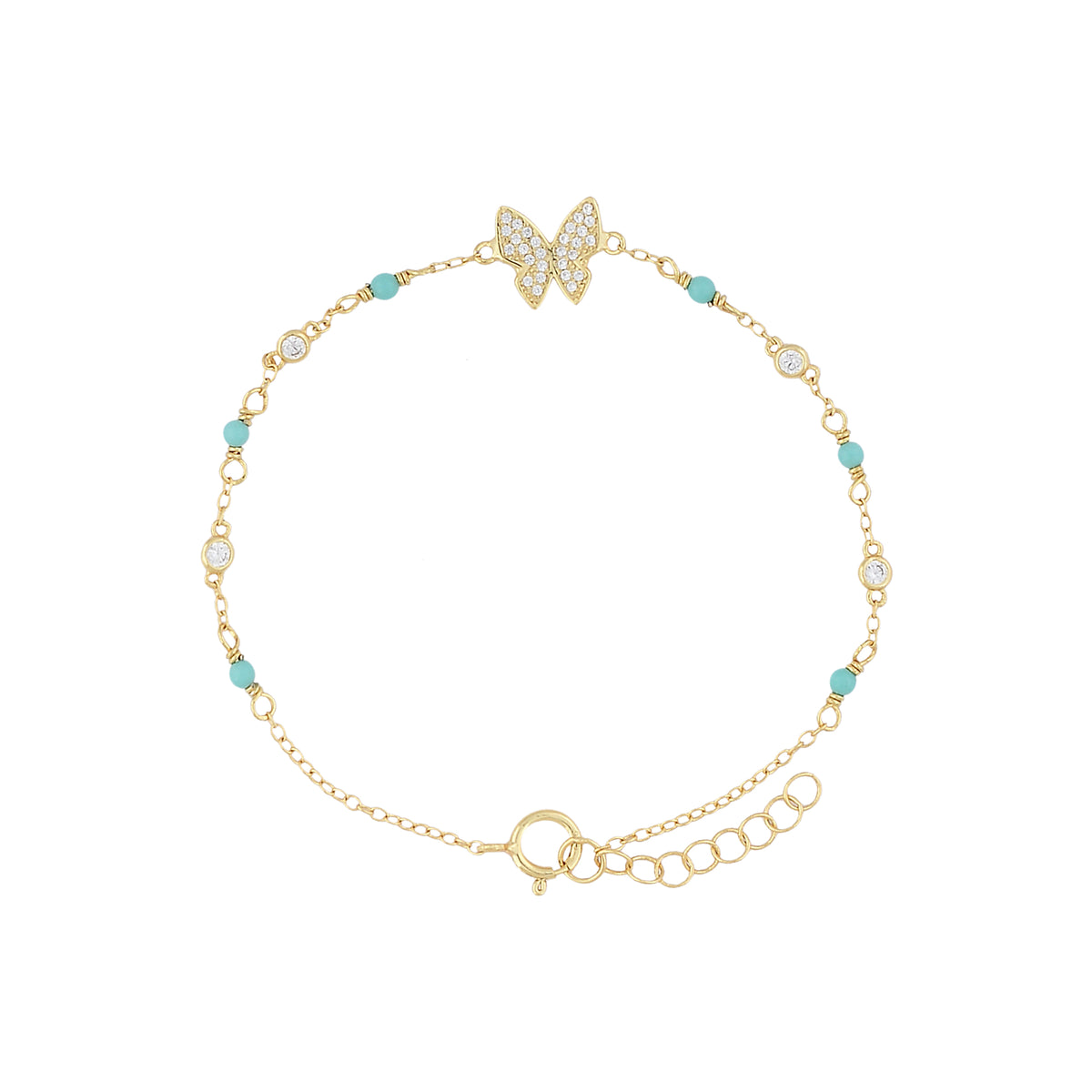 Sterling Silver Butterfly with Enamel Bracelet