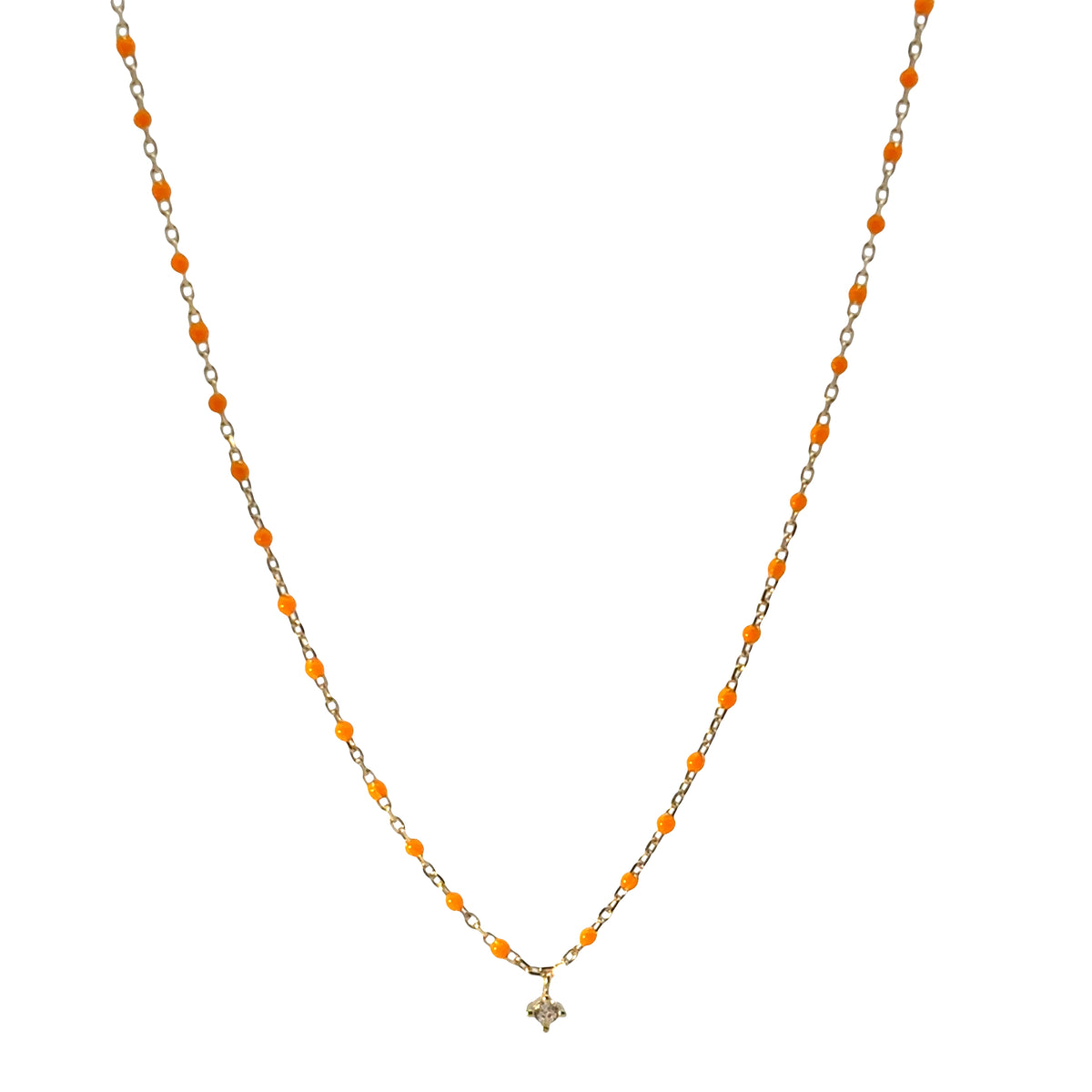 Delicate Stone Enamel Necklace