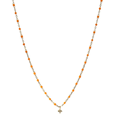 Delicate Stone Enamel Necklace