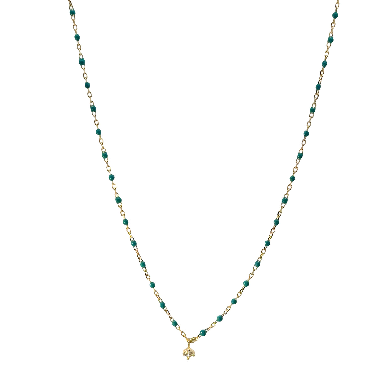 Delicate Stone Enamel Necklace
