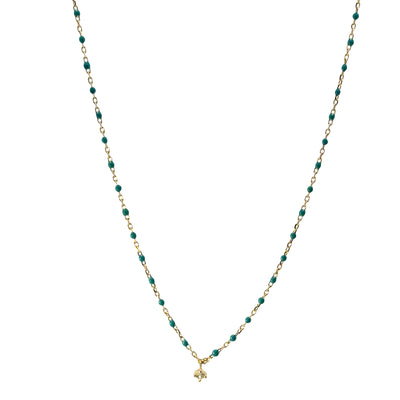 Delicate Stone Enamel Necklace