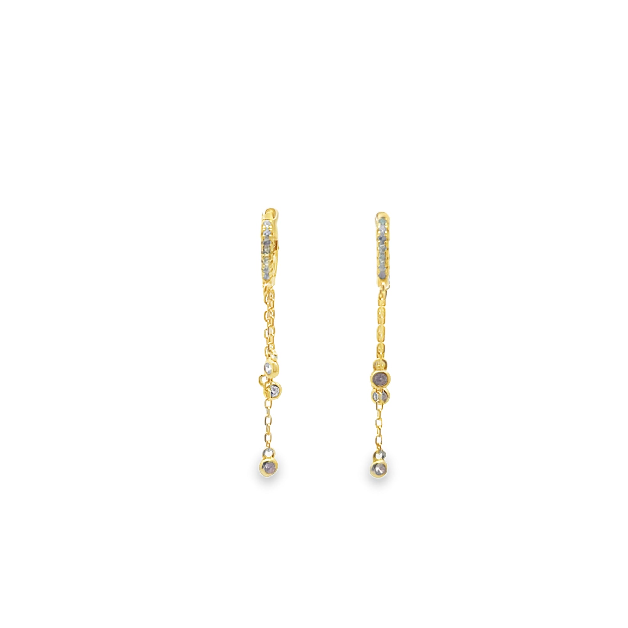Everything that glitters three chain drop Huggy earing