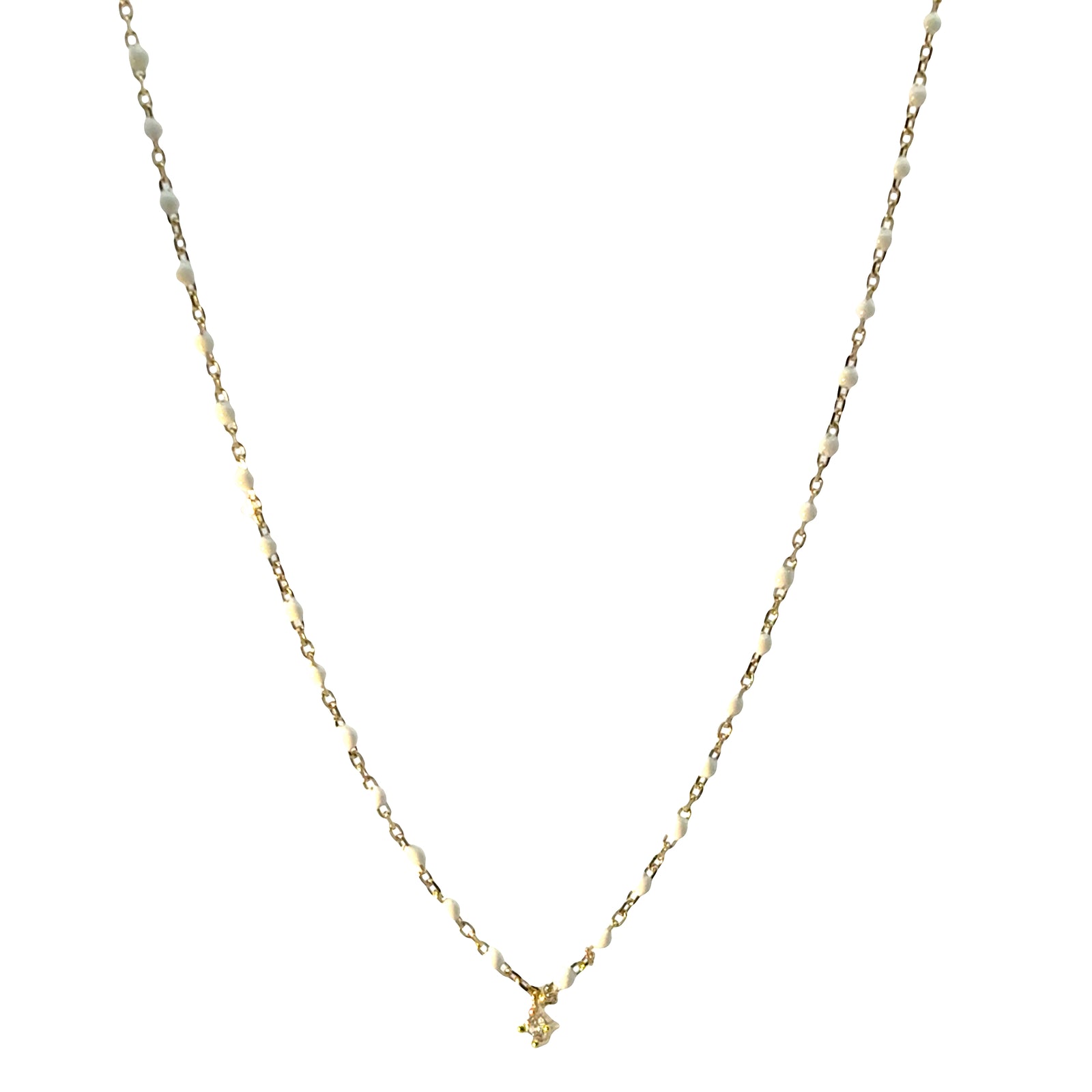 Delicate Stone Enamel Necklace