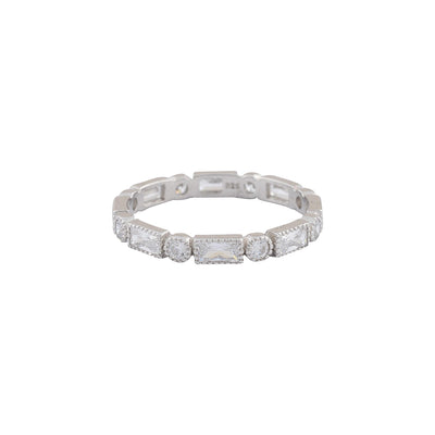 Baguette and round Glitter RingRings