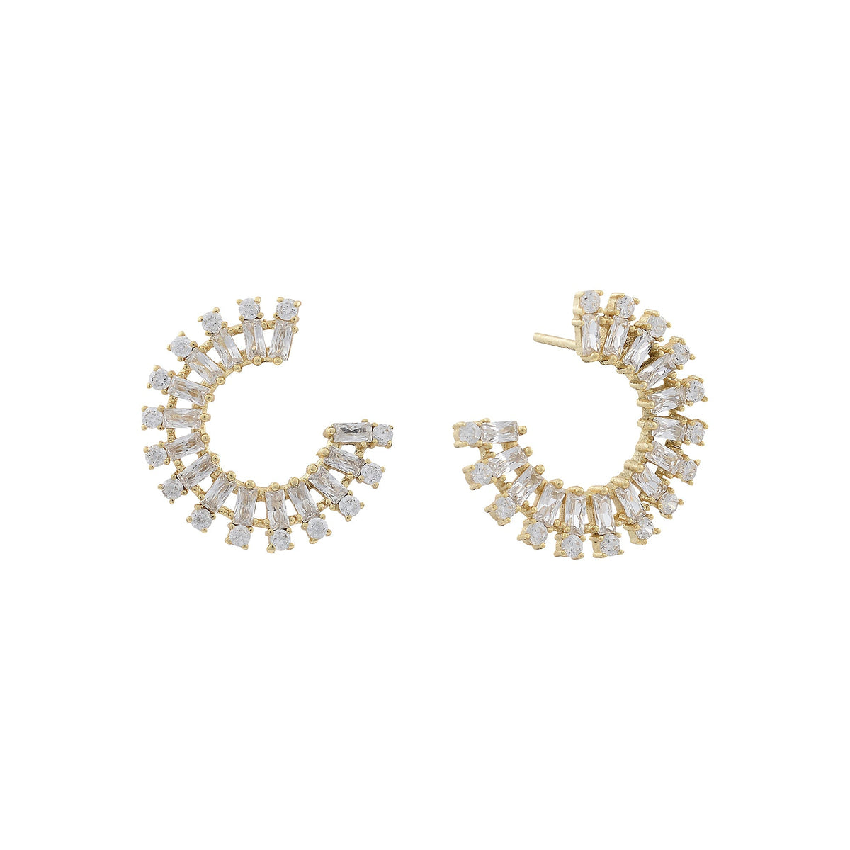 Baguette C Hoop EarringsEarrings