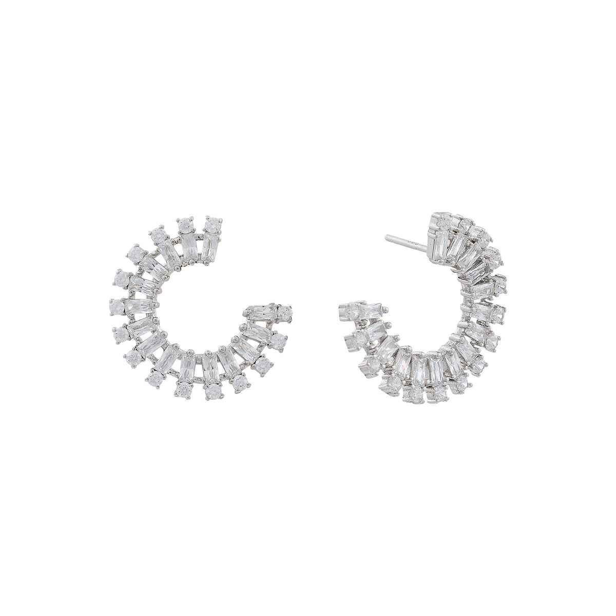 Baguette C Hoop EarringsEarrings