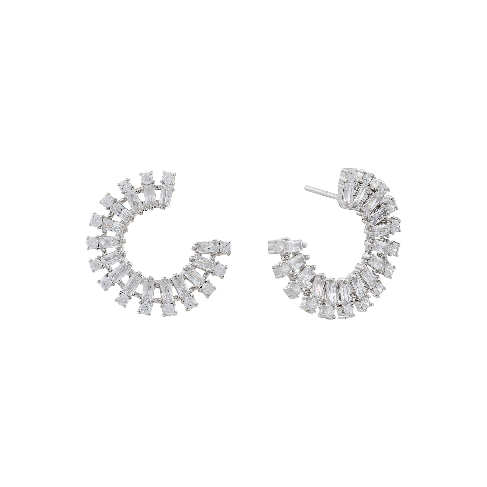 Baguette C Hoop EarringsEarrings
