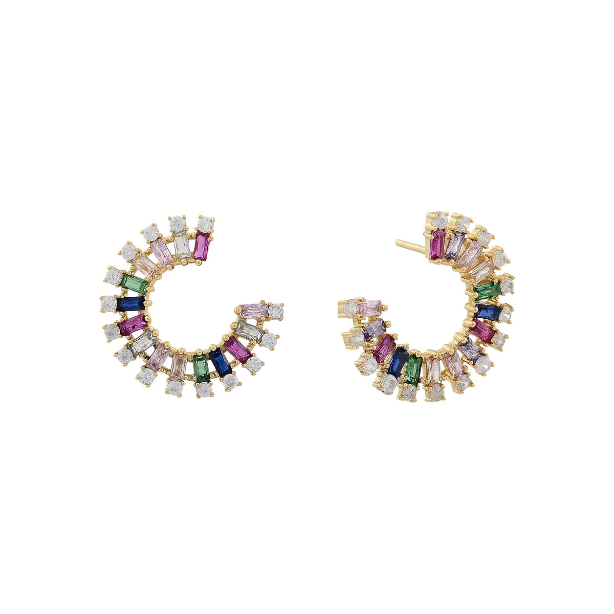 Baguette C Hoop EarringsEarrings