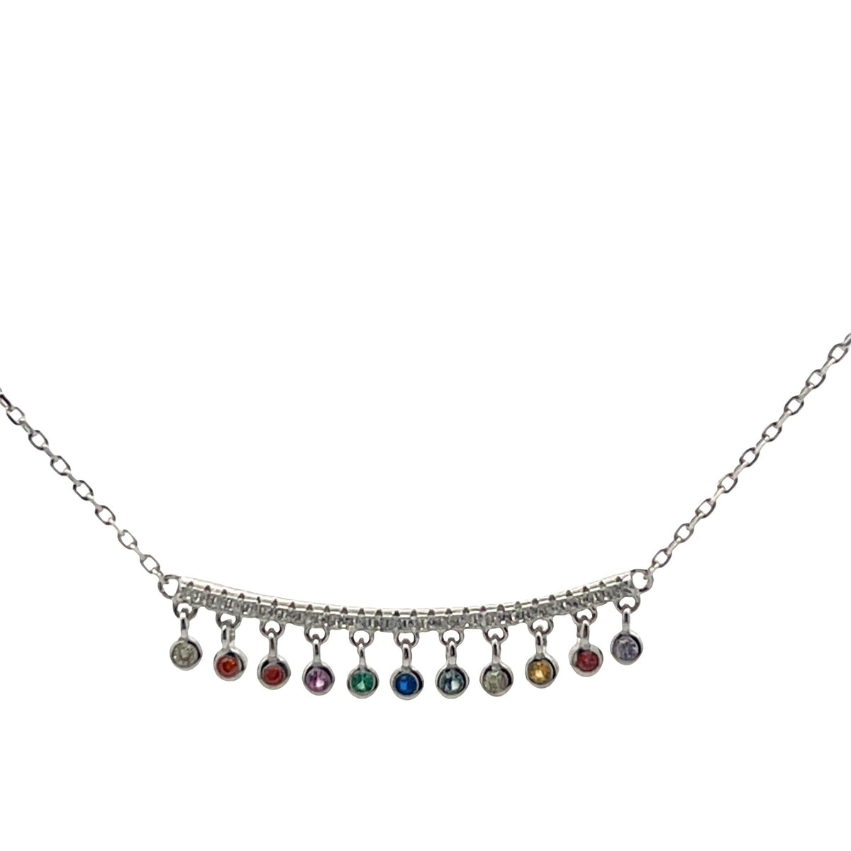 Balance Bar &amp; Dainty Drop Stone NecklaceNecklace