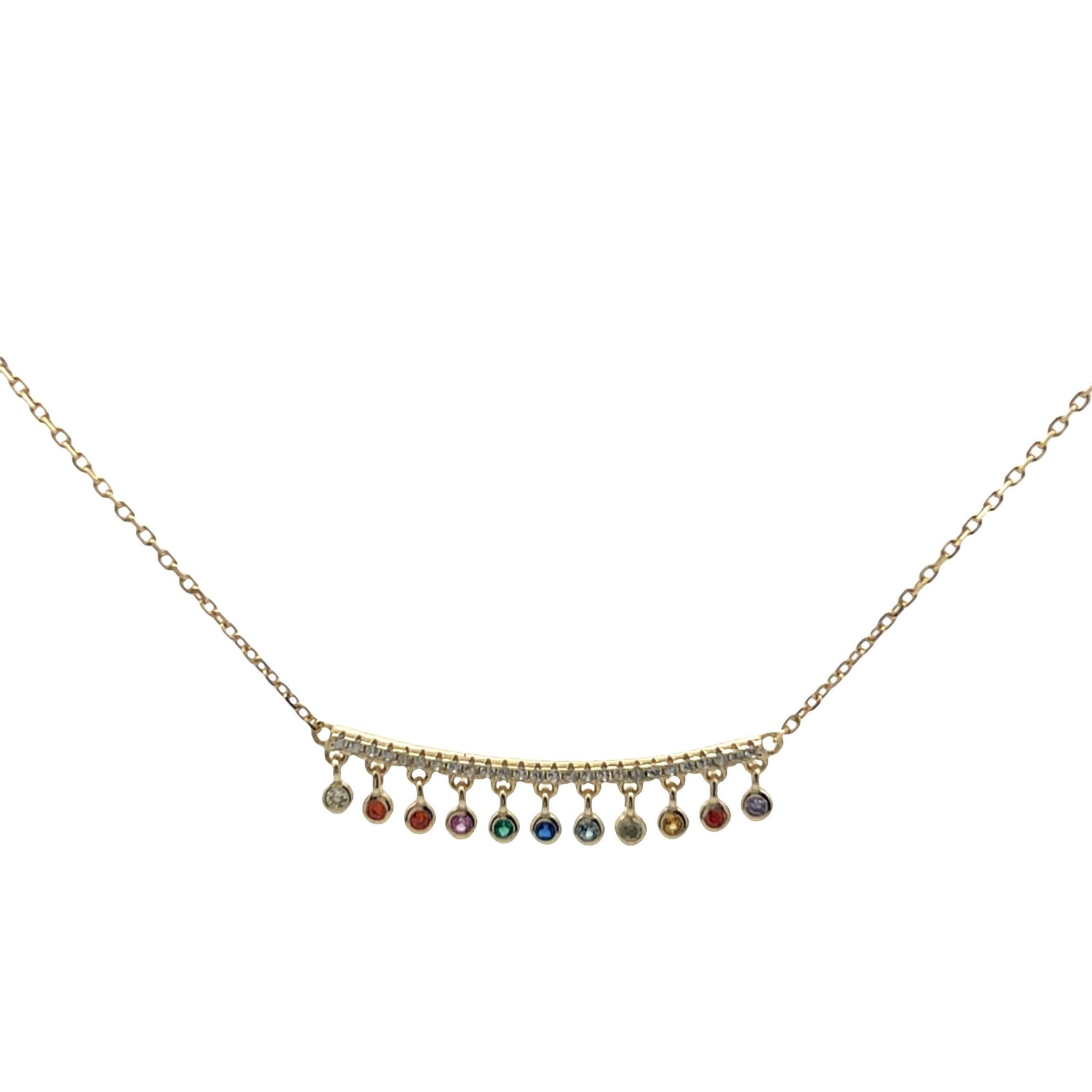 Balance Bar & Dainty Drop Stone NecklaceNecklace