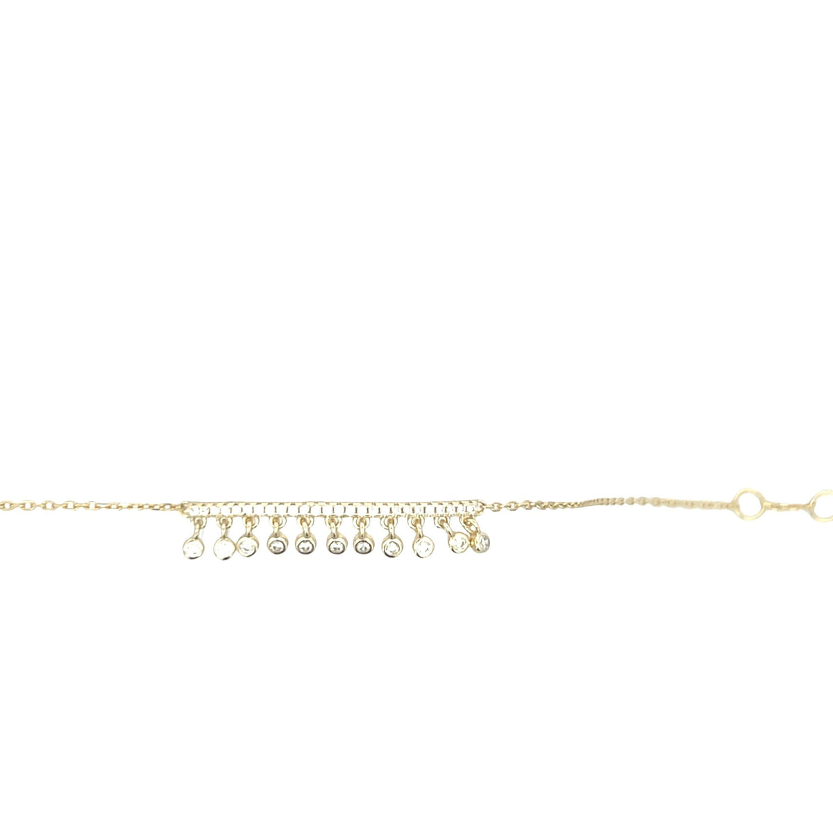 Balance bar equilibrium dainty stone drop bracelet 925sterling silverBracelet