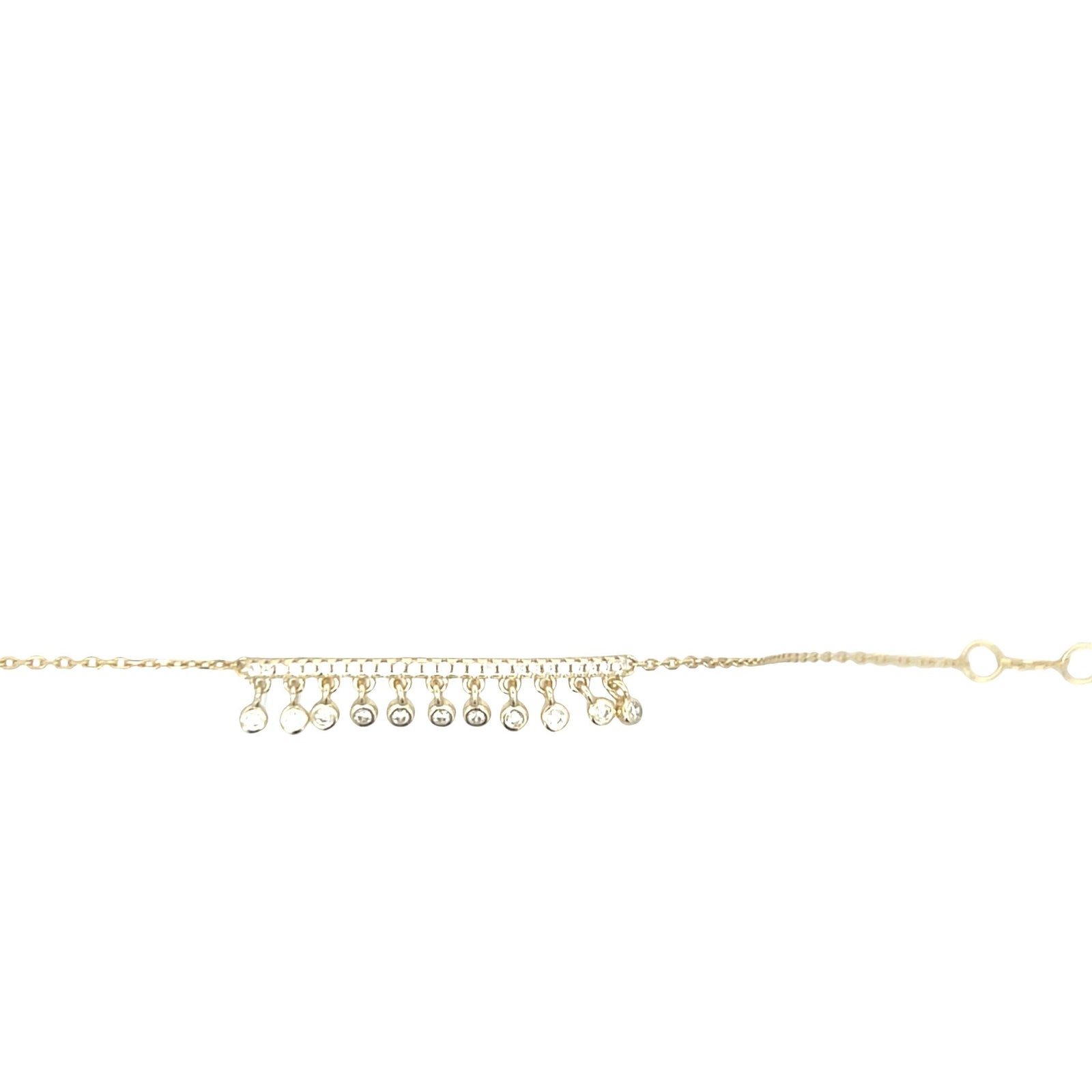 Balance bar equilibrium dainty stone drop bracelet 925sterling silverBracelet