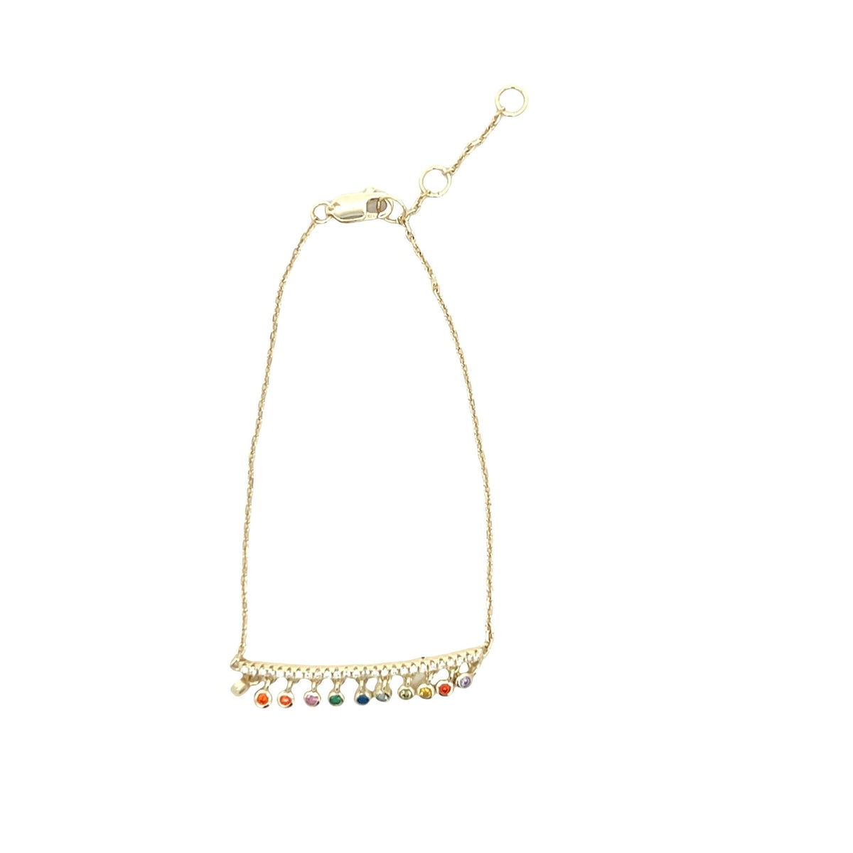 Balance bar equilibrium dainty stone drop bracelet 925sterling silverBracelet