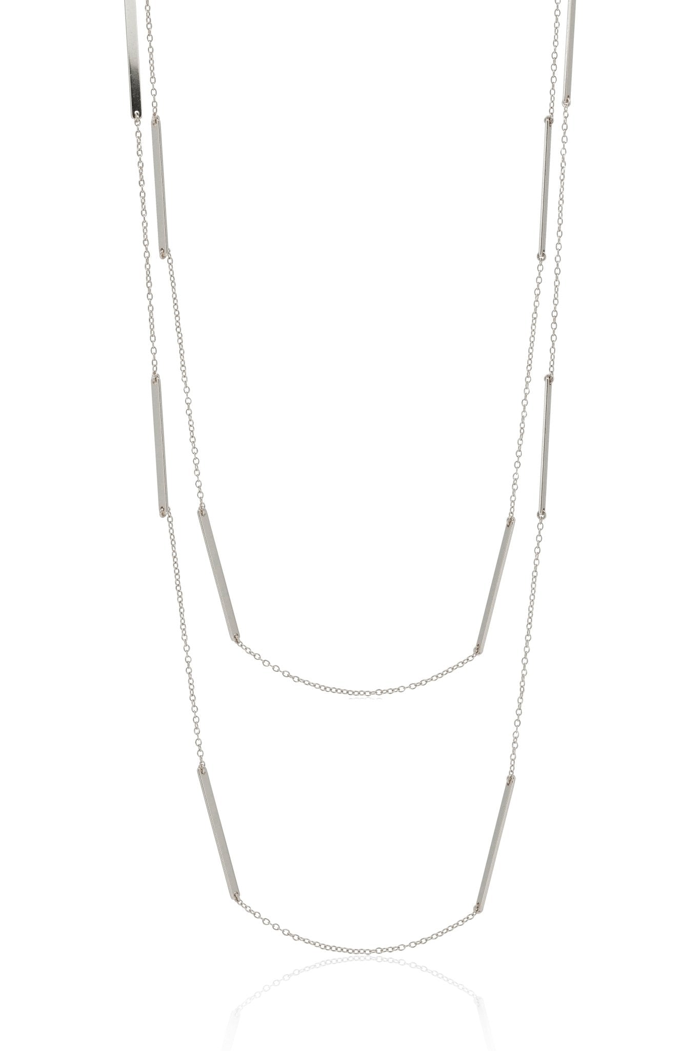Bar balance long classic necklace equilibrium sterling silver 925Necklace