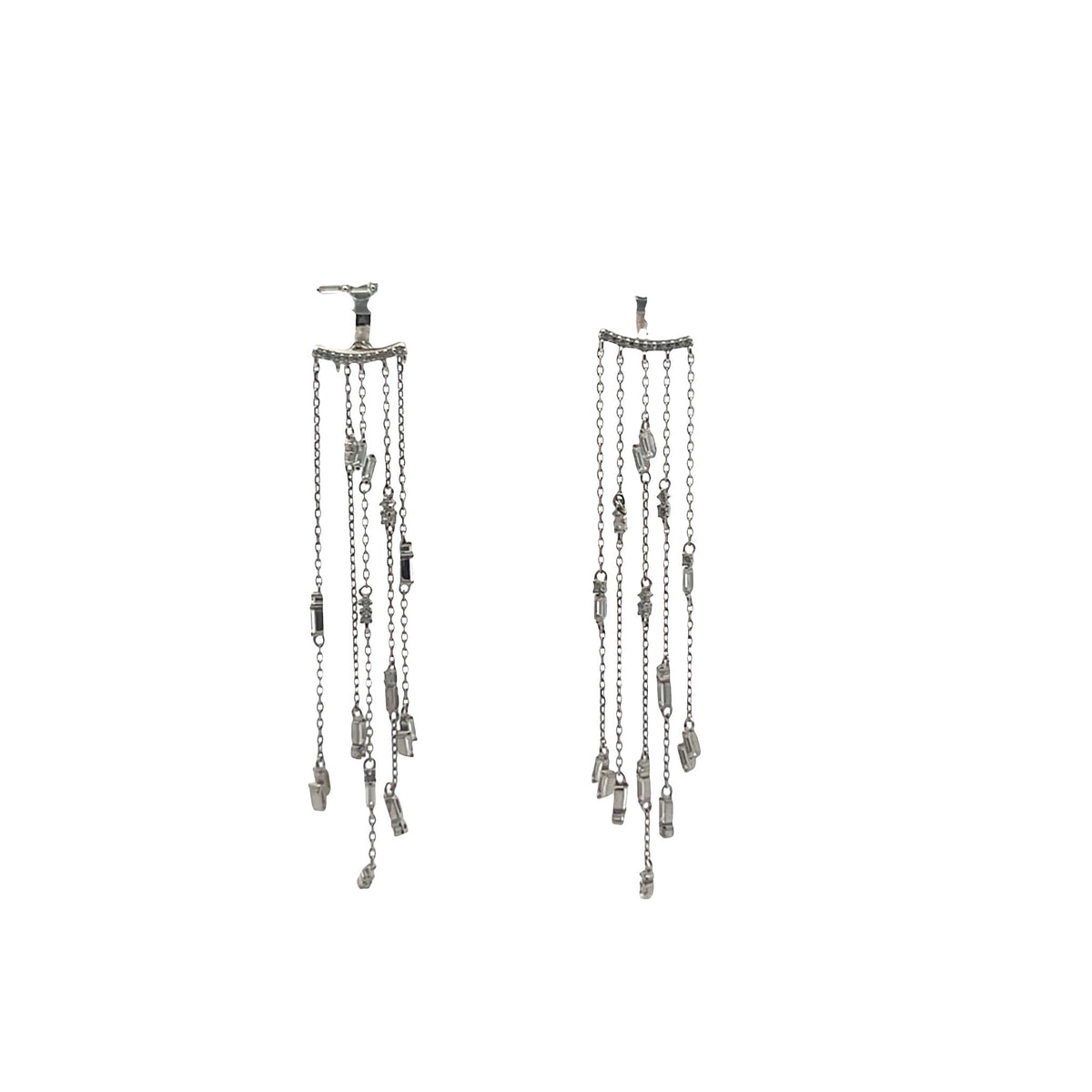 Celestial Radiance Baguette Chandelier Ear Jacket EarringEarrings