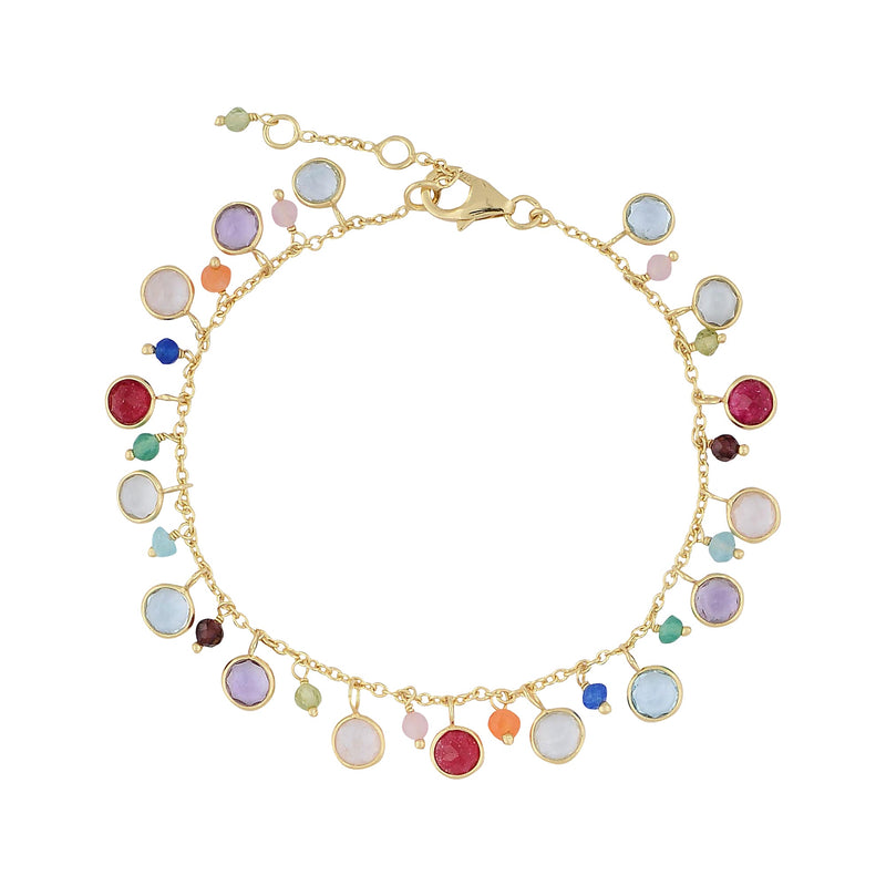 Chakra multi coloured drop stone braceletBracelets