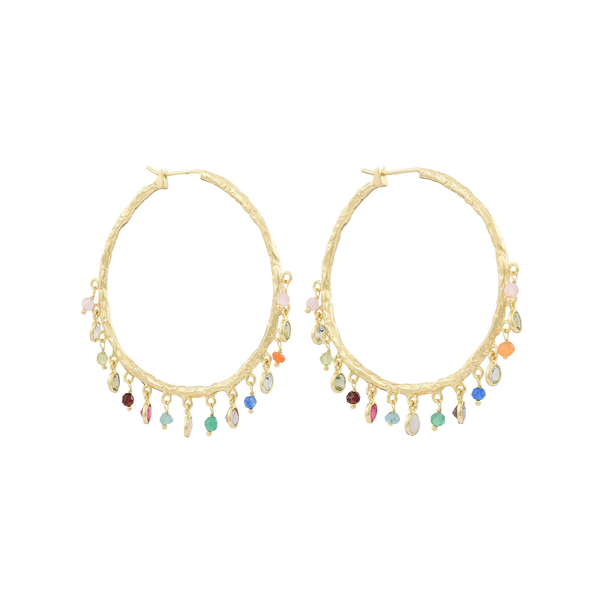 Chakra Semi Precious Stone Hoop EarringsEarrings
