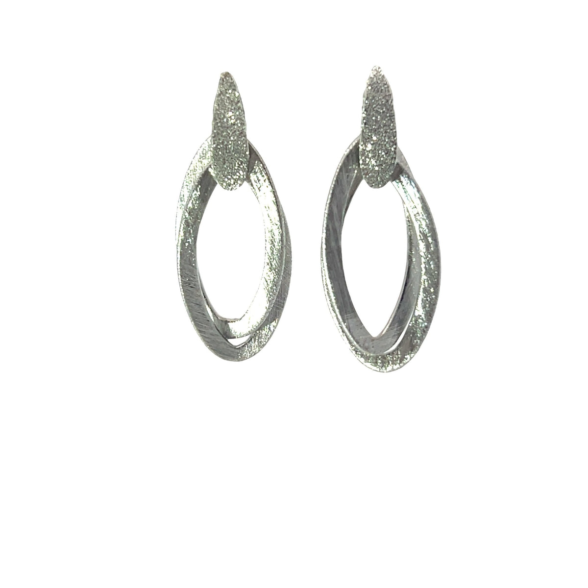 Diamond Shape small sandblast earrings 925 Sterling silverEarrings