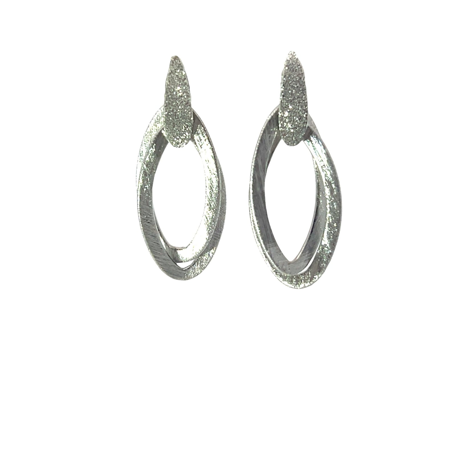 Diamond Shape small sandblast earrings 925 Sterling silverEarrings
