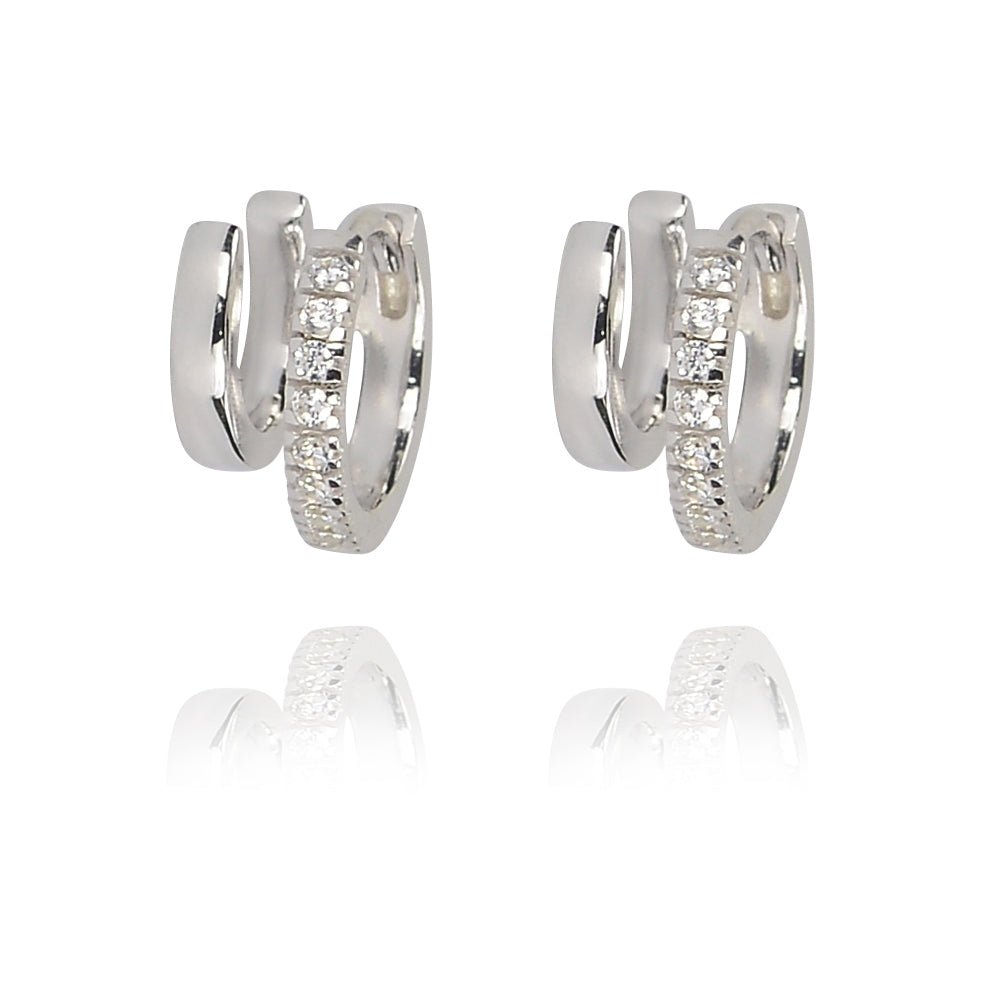 Equilibrium Karma Circle Huggie Earrings | Sterling Silver &amp; Rose Gold | Inspirit DesignsEarrings