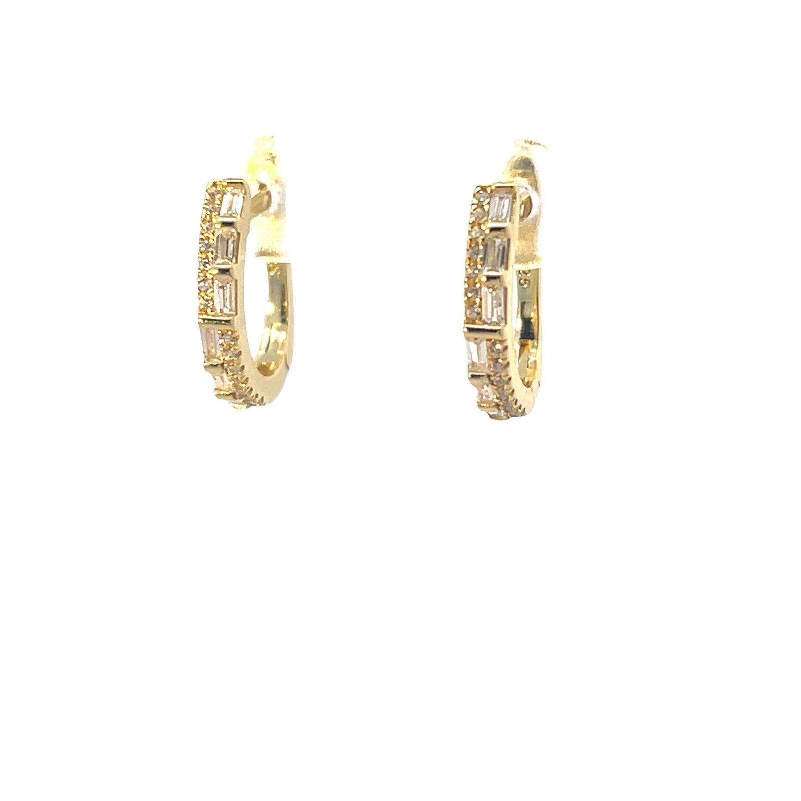 Eternal Brilliance Sterling Silver Mixed cut huggie EarringEarrings