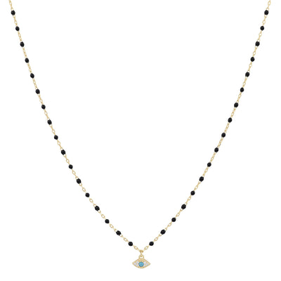Evil Eye Beaded Necklace Gold Plated — Good Luck ProtectionNecklace