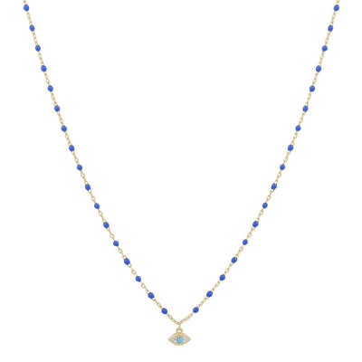 Evil Eye Beaded Necklace Gold Plated — Good Luck ProtectionNecklace