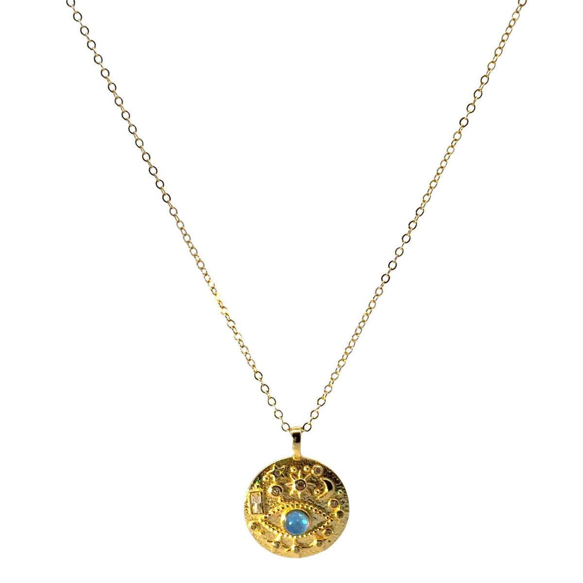 Evil Eye Disc NecklaceNecklace
