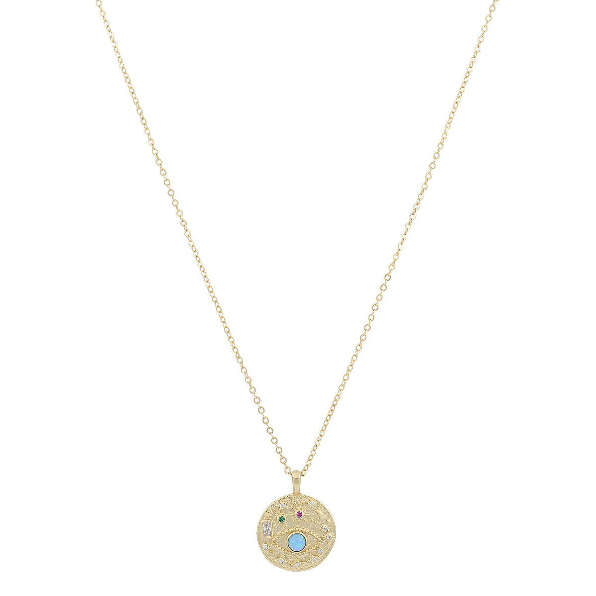 Evil Eye Disc NecklaceNecklace