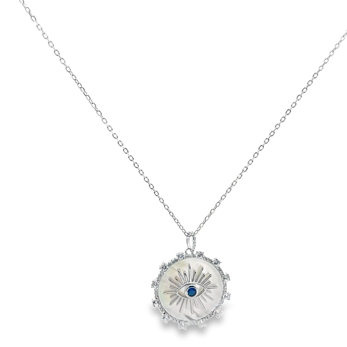 Evil Eye Mother of Pearl Necklace | Pearls of Wisdom | 925 Sterling Silver | Gold PlatingNecklace