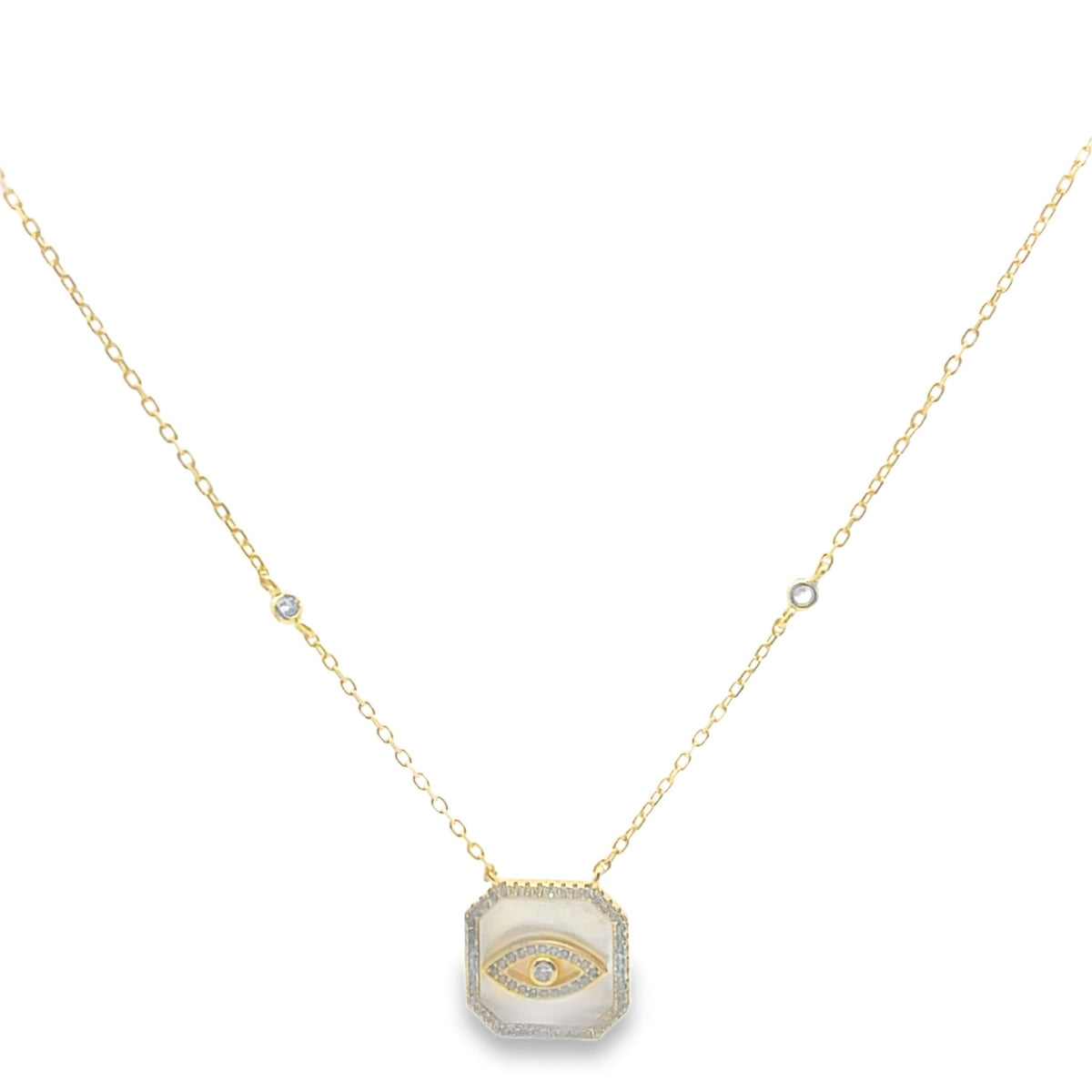 Evil Eye Square Pendant Necklace Sterling SilverNecklace