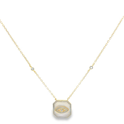 Evil Eye Square Pendant Necklace Sterling SilverNecklace