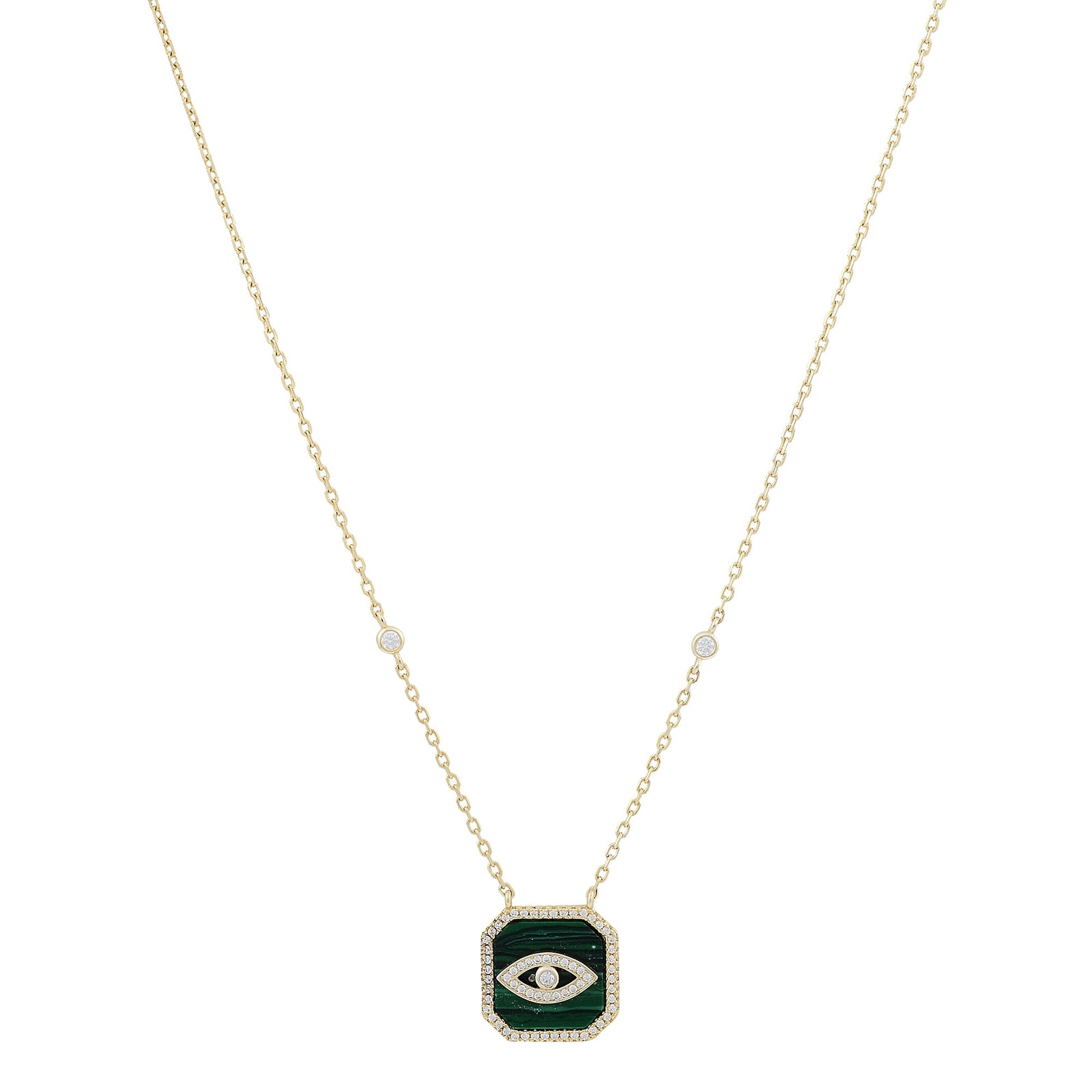 Evil Eye Square Pendant Necklace Sterling SilverNecklace