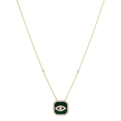 Evil Eye Square Pendant Necklace Sterling SilverNecklace