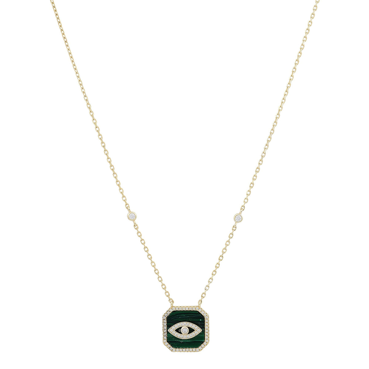 Evil Eye Square Pendant Necklace Sterling SilverNecklace