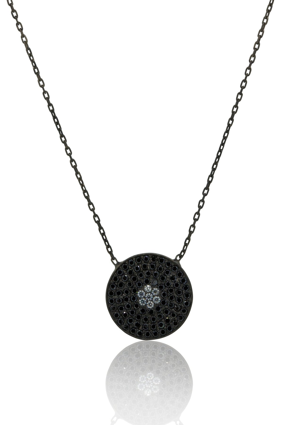 Eye protection large Black Rhodium necklaceNecklace