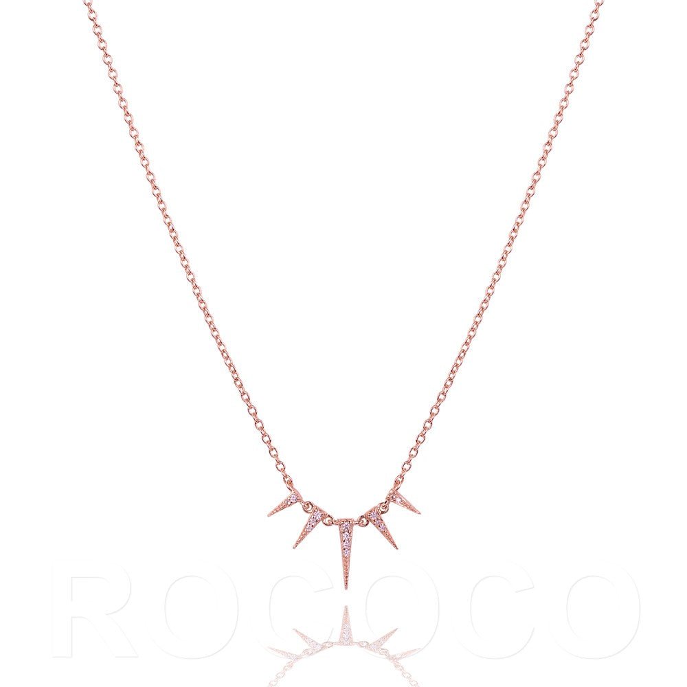 Five Triangles Necklace | Sterling Silver 925 | Gold &amp; Rose Gold PlatingNecklace