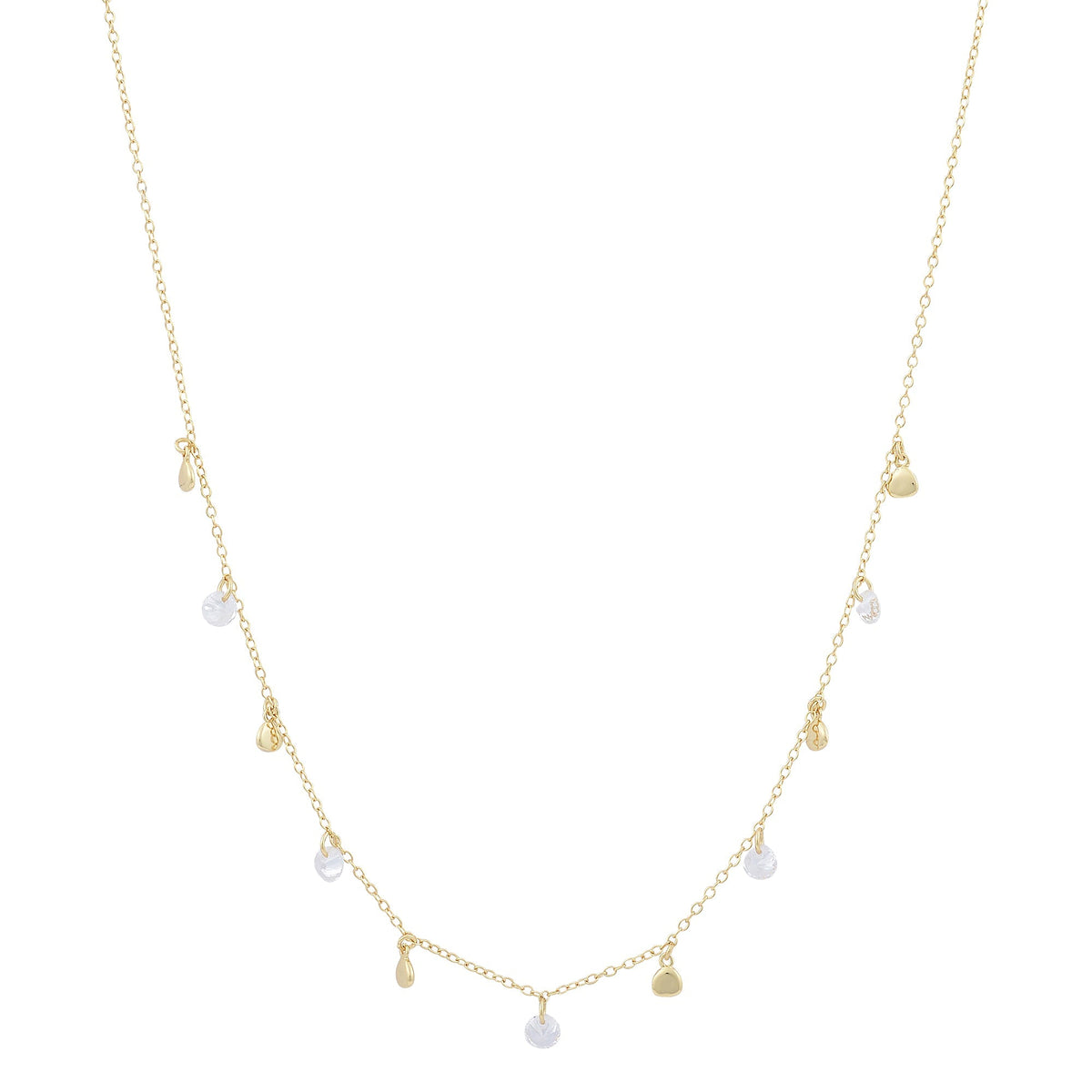 Glitter Stone and Disc NecklaceNecklace