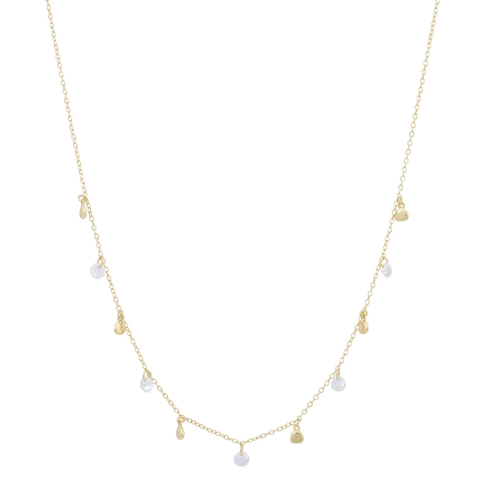 Glitter Stone and Disc NecklaceNecklace