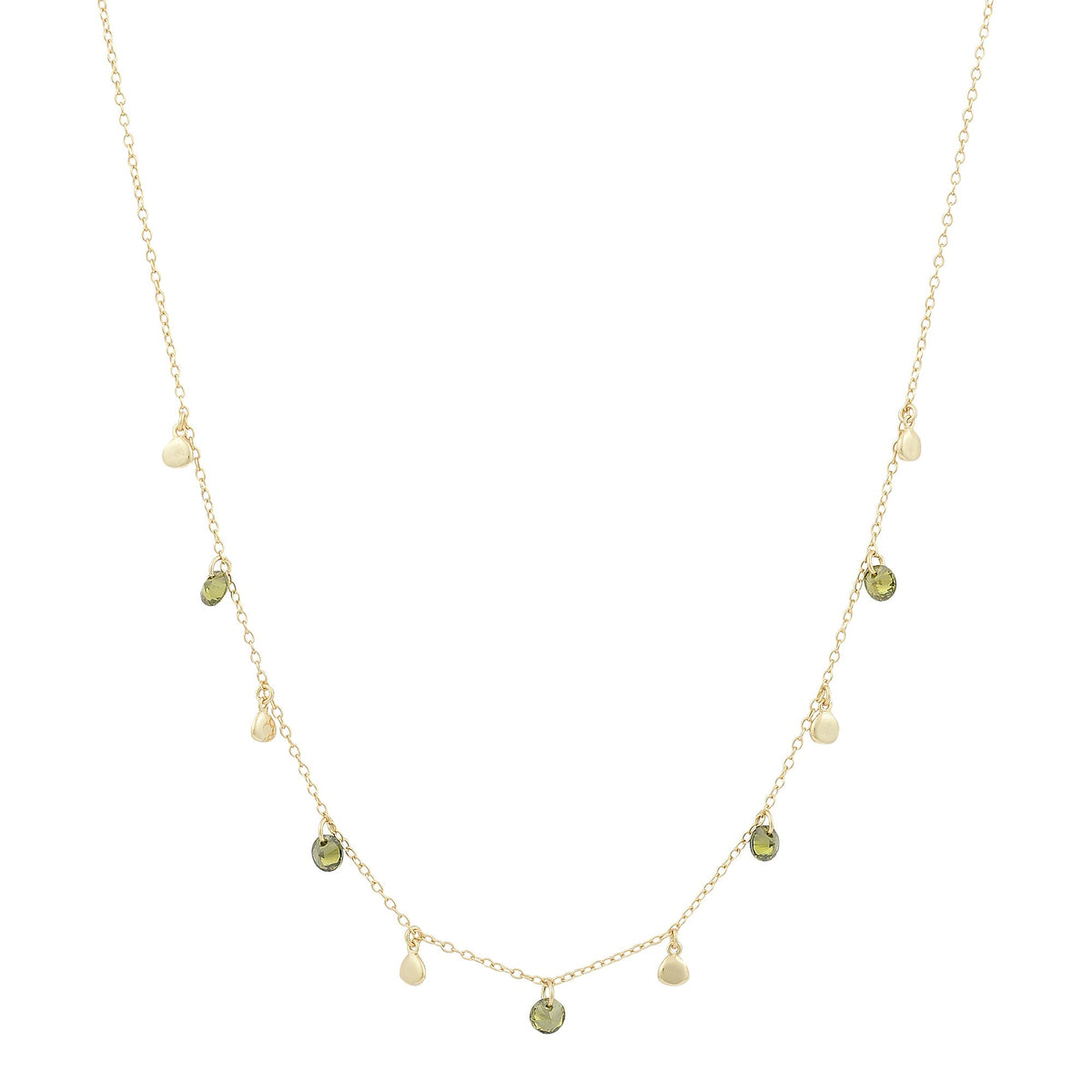 Glitter Stone and Disc NecklaceNecklace