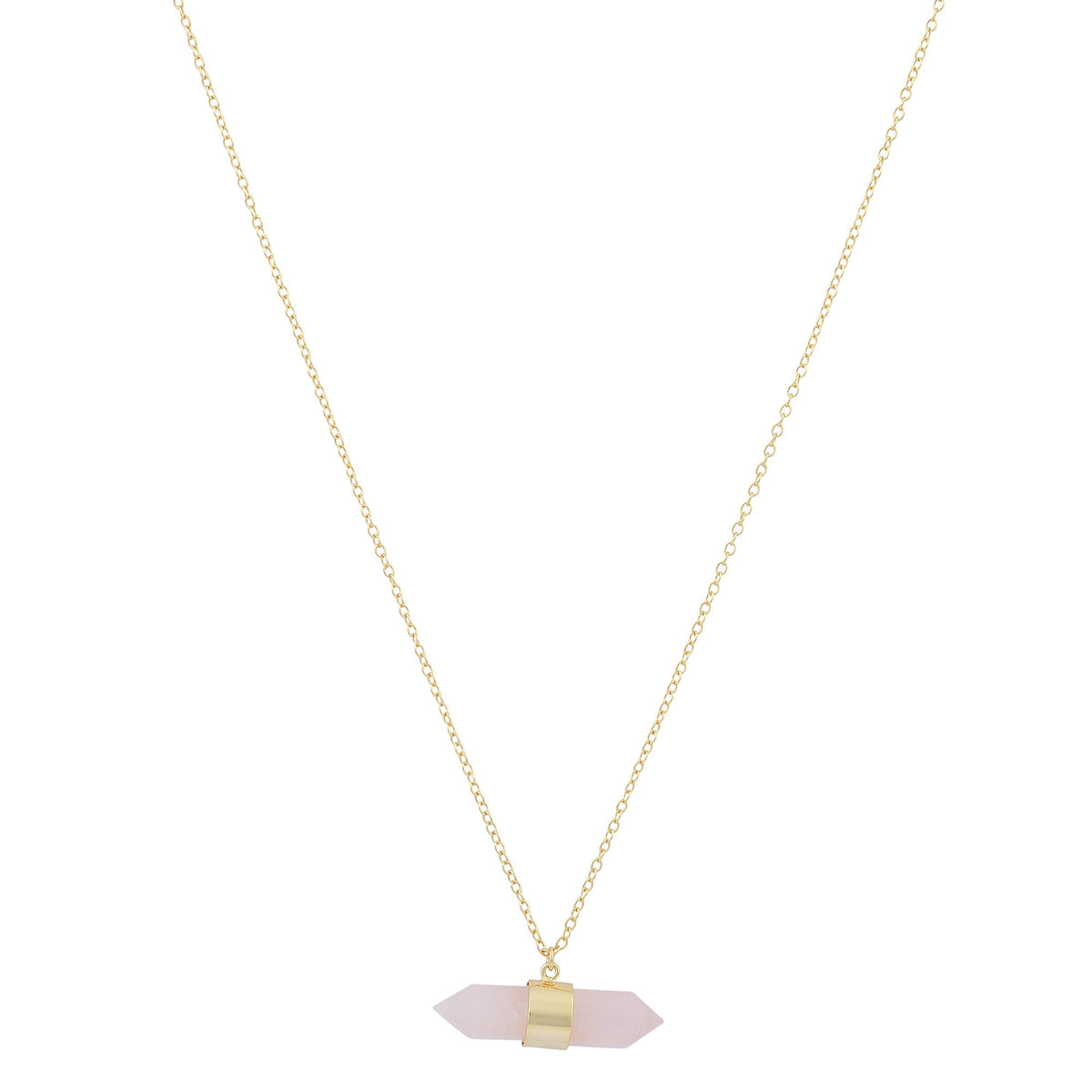 Gold Crystal Bar Necklace – Minimalist PendantNecklace