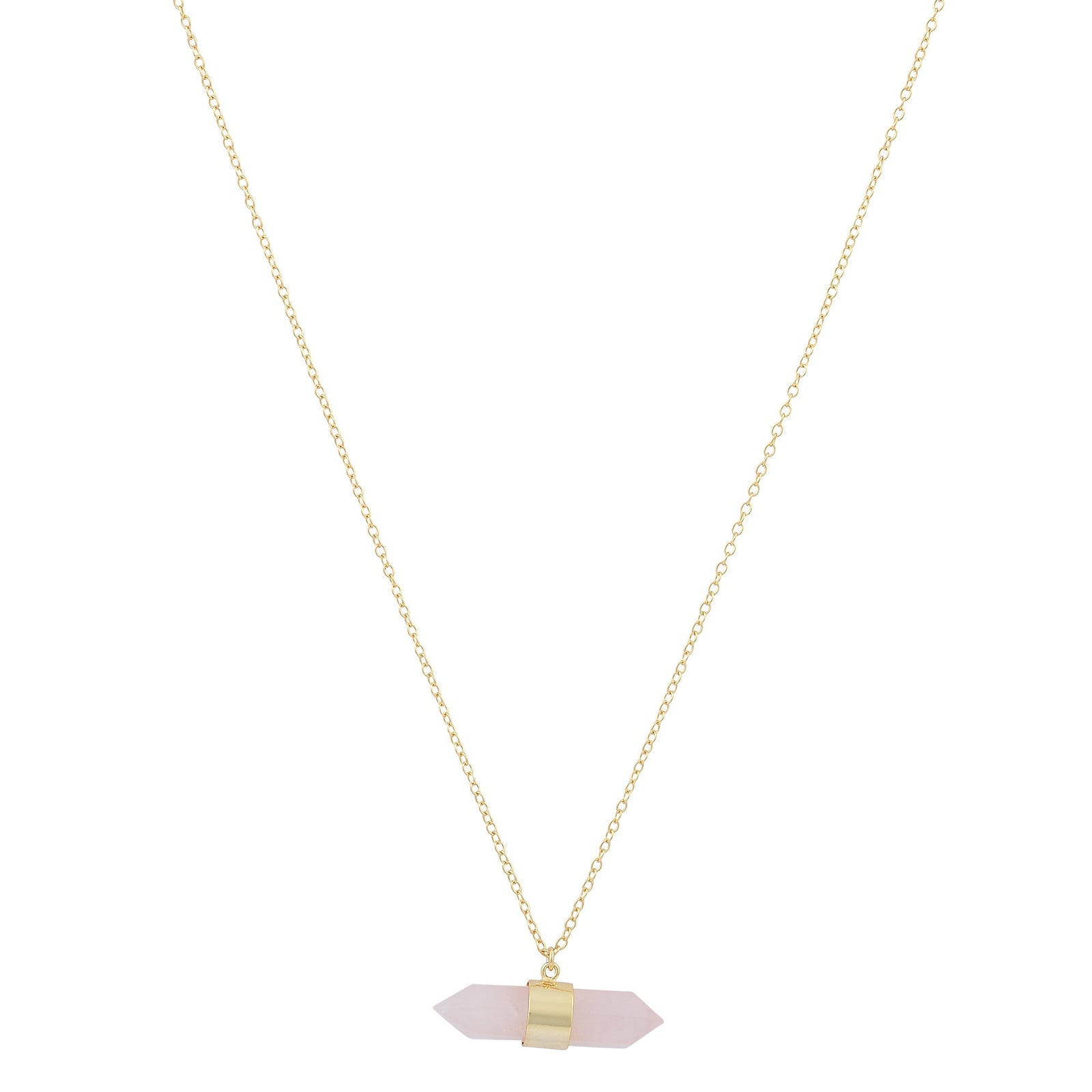 Gold Crystal Bar Necklace – Minimalist PendantNecklace
